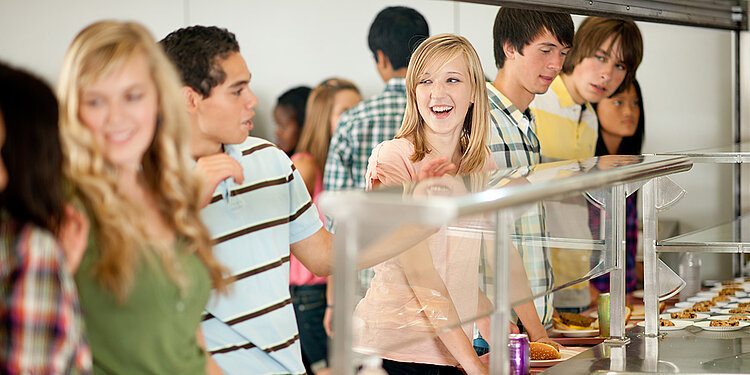 Students in University Cafeteria 
